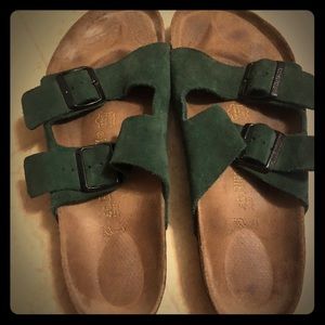 Dark green, double strapped Berkinstocks